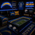 Los Angeles Rivers LED stadium coffee table in a man cave