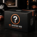 Black NFL mystery box with orange accent